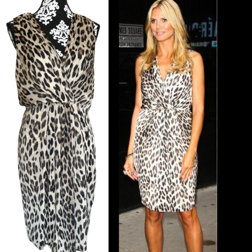 L’agence Leopard Print Wrap Dress